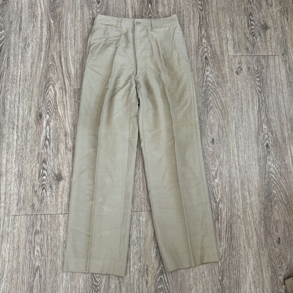 Vintage 50s US Military Officer Khaki Chino Pants USMC Trousers 30x31